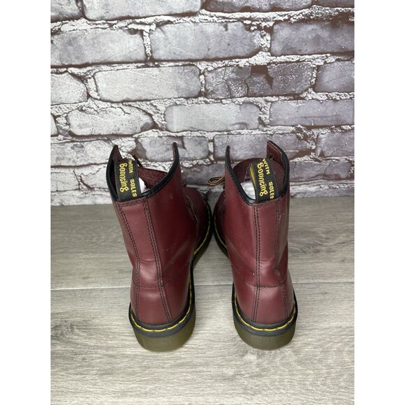 Dr. Martens Cherry Red Leather Combat Lace Up Boots Women’s Sz 38EU/7-7.5M US - Picture 5 of 16